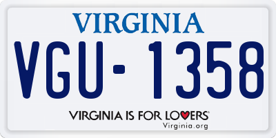 VA license plate VGU1358