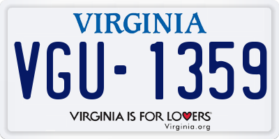 VA license plate VGU1359