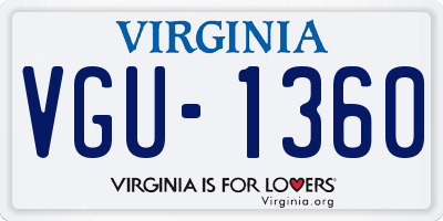 VA license plate VGU1360