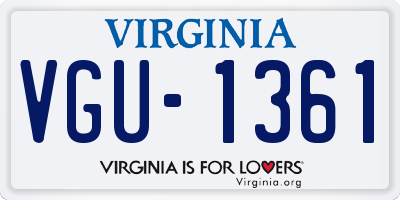 VA license plate VGU1361