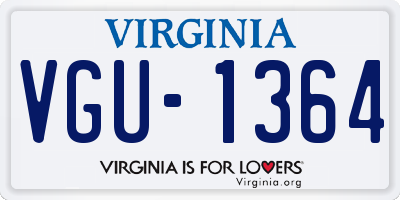 VA license plate VGU1364