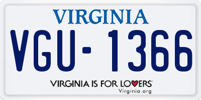 VA license plate VGU1366