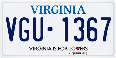 VA license plate VGU1367