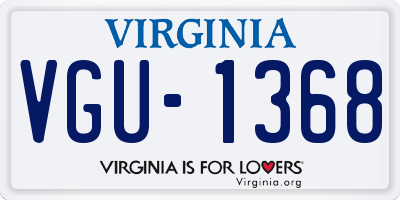 VA license plate VGU1368