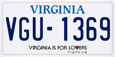 VA license plate VGU1369