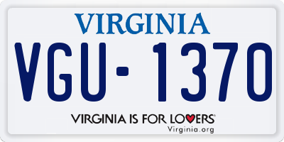 VA license plate VGU1370