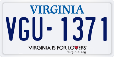 VA license plate VGU1371