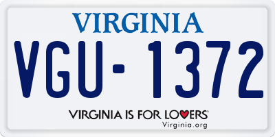 VA license plate VGU1372