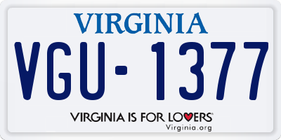 VA license plate VGU1377