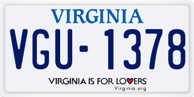 VA license plate VGU1378
