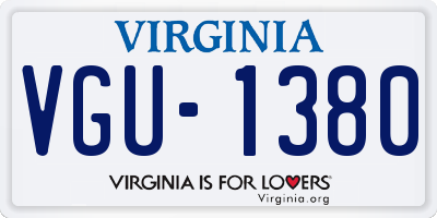 VA license plate VGU1380