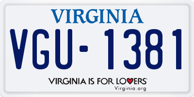VA license plate VGU1381