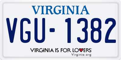 VA license plate VGU1382