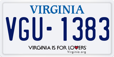 VA license plate VGU1383