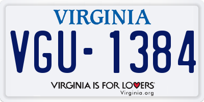 VA license plate VGU1384