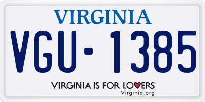 VA license plate VGU1385