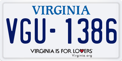 VA license plate VGU1386