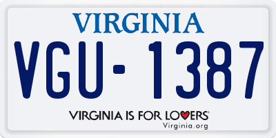 VA license plate VGU1387