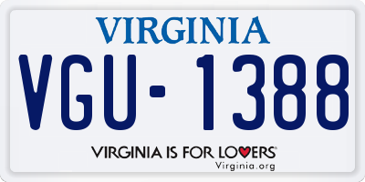 VA license plate VGU1388