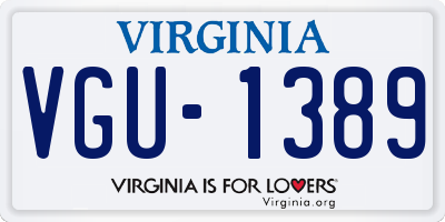 VA license plate VGU1389