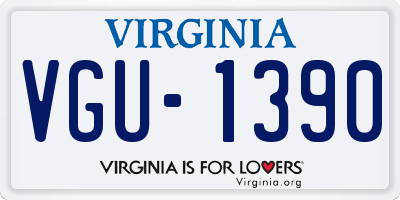 VA license plate VGU1390