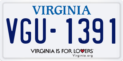 VA license plate VGU1391