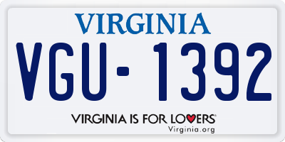 VA license plate VGU1392