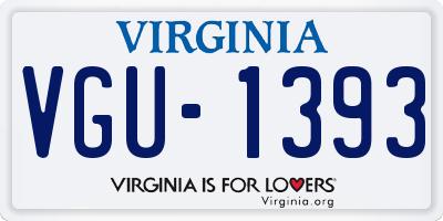 VA license plate VGU1393