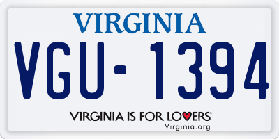 VA license plate VGU1394