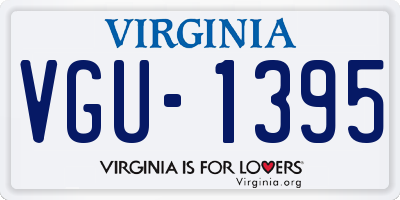 VA license plate VGU1395