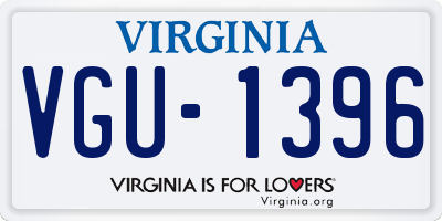 VA license plate VGU1396