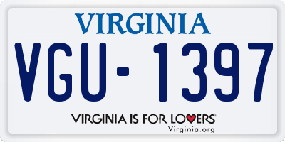VA license plate VGU1397