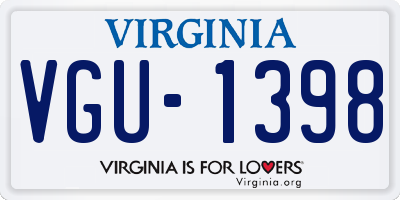 VA license plate VGU1398