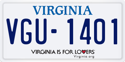 VA license plate VGU1401