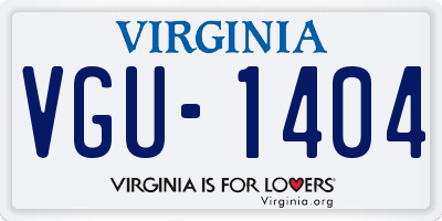 VA license plate VGU1404