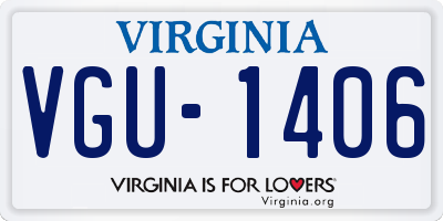 VA license plate VGU1406