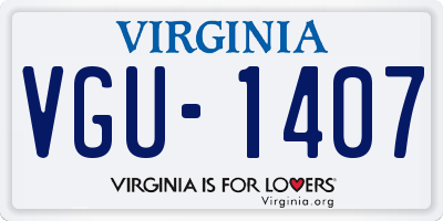 VA license plate VGU1407