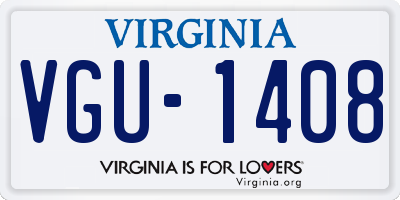 VA license plate VGU1408
