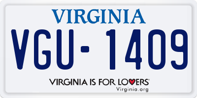 VA license plate VGU1409