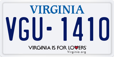 VA license plate VGU1410