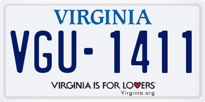 VA license plate VGU1411