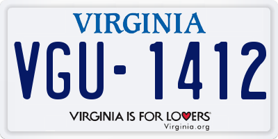 VA license plate VGU1412