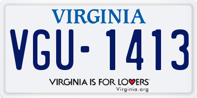 VA license plate VGU1413