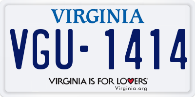 VA license plate VGU1414