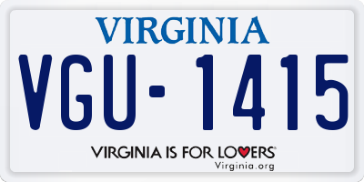 VA license plate VGU1415