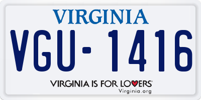 VA license plate VGU1416