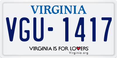 VA license plate VGU1417