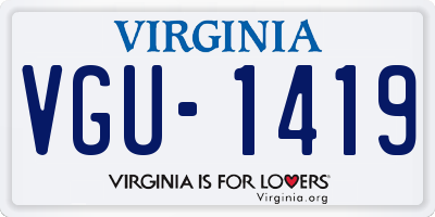 VA license plate VGU1419