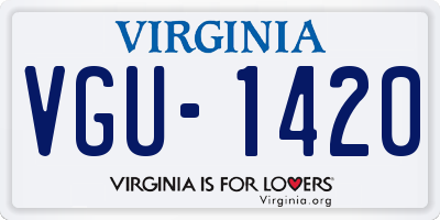 VA license plate VGU1420