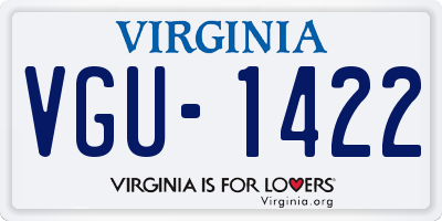 VA license plate VGU1422